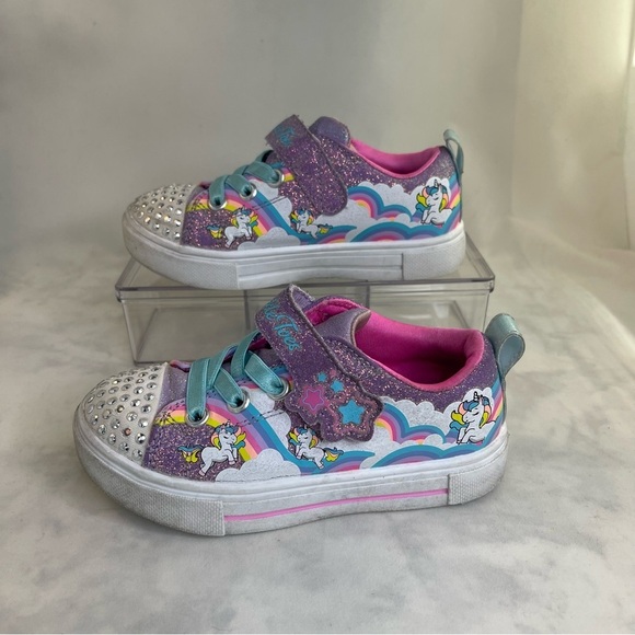 Sketchers Twinkle Toes: Twinkle Sparks - Jumpin' Clouds Purple/Pink toddler 9 - Picture 8 of 9